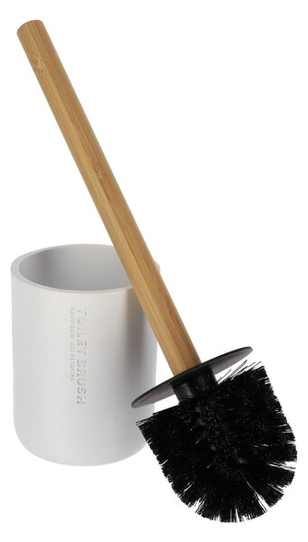 WC kartáč Loudis, bílý/s dřevěnými prvky