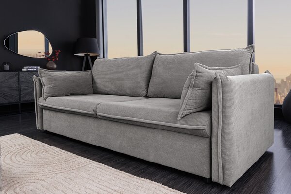 Rozkládací pohovka APARTMENT 3M 215 CM šedá manšestr