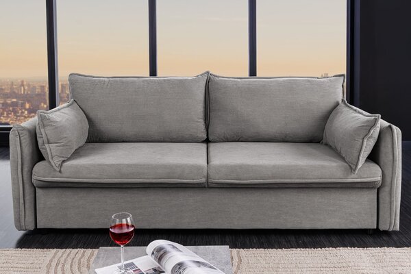 Rozkládací pohovka APARTMENT 3M 215 CM šedá manšestr