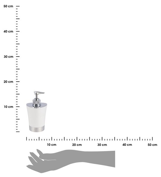 Dávkovač mýdla Cuesta, bílá/s chromovými prvky, 280 ml