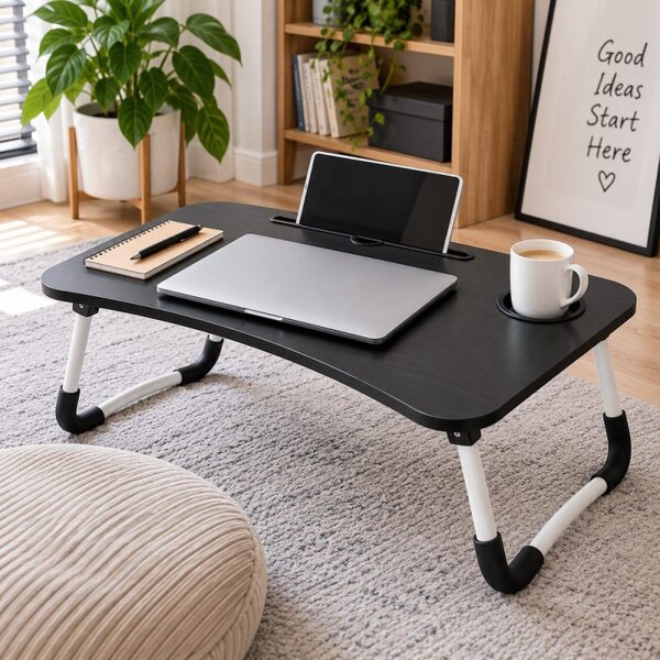 Stolek na notebook skládací 60x40 cm SPRINGOS HA4010 černý