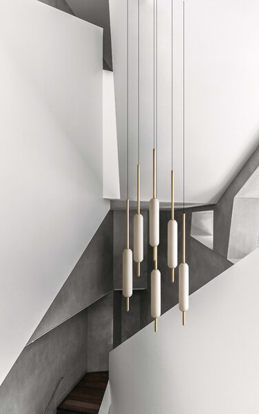 Il Fanale 285.03.ON Typha, závěsné svítidlo z mosazi a skla, 6x13W LED 2700K, prům. 50cm