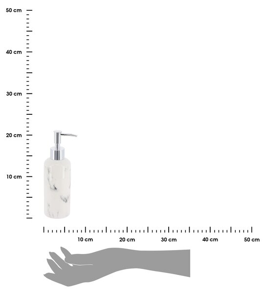 Dávkovač mýdla Nardi Marble, bílá/s chromovými prvky, 260 ml