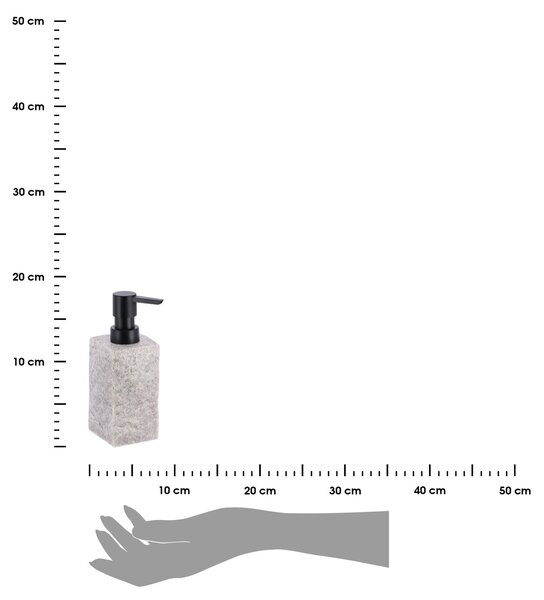 Dávkovač mýdla Estiarte, šedá/s černými prvky, 260 ml