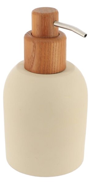 Dávkovač mýdla Silvestre, béžová/s dřevěnými prvky, 230 ml