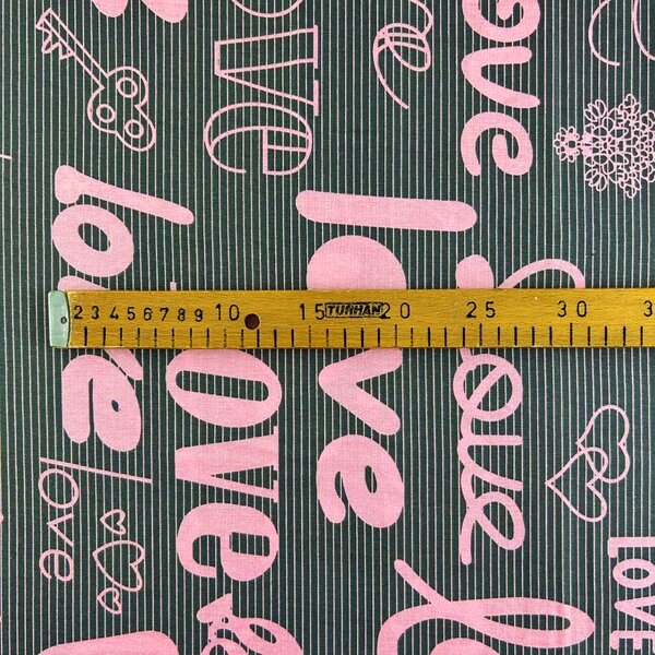 Ervi Bavlněná látka/plátno š.240cm - s nápisem LOVE - 26842-3, metráž