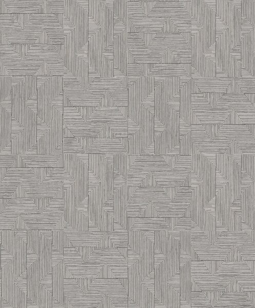 Hnědo-šedá geometrická vliesová tapeta na zeď, SPI403, Spirit of Nature, Khroma by Masureel