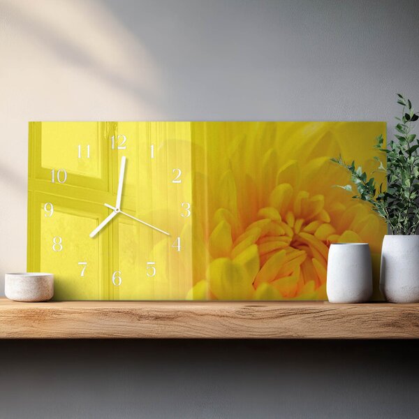 Skleněné hodiny horizontální Květ zsppb-60x30-00295228