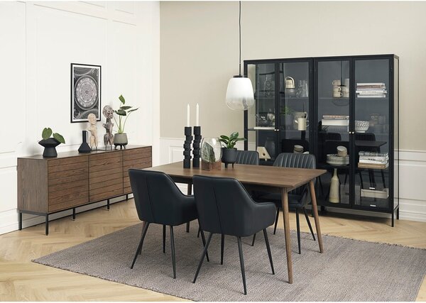 Černá kovová vitrína 90x190 cm Carmel – Unique Furniture