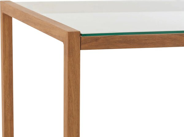 Konferenční stolek NATURELE se skleněnou deskou 90x50 cm, hnědý