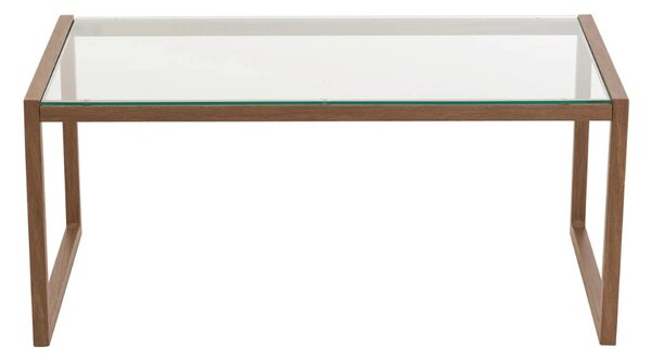 Konferenční stolek NATURELE se skleněnou deskou 90x50 cm, tmavě hnědý