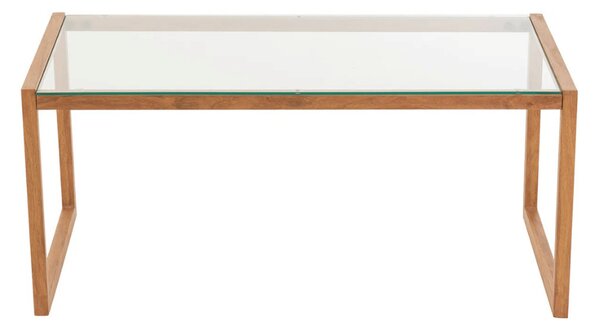Konferenční stolek NATURELE se skleněnou deskou 90x50 cm, hnědý