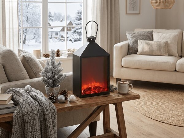 LED dekorace lucerna COZY WARM 55x30 cm, černá