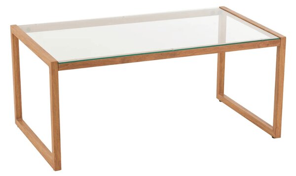 Konferenční stolek NATURELE se skleněnou deskou 90x50 cm, hnědý