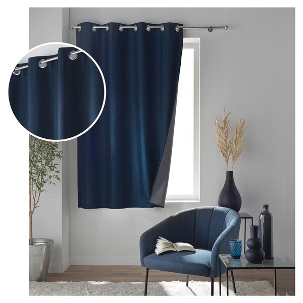 Tmavě modrý zatemňovací závěs 140x180 cm Crepuscule – douceur d'intérieur