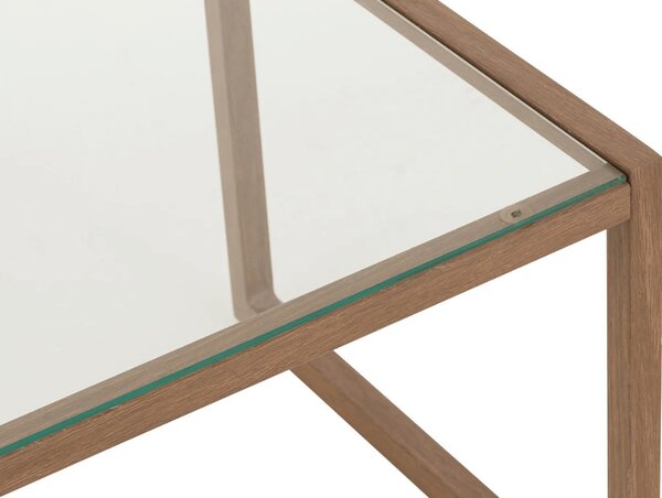 Konferenční stolek NATURELE se skleněnou deskou 90x50 cm, tmavě hnědý