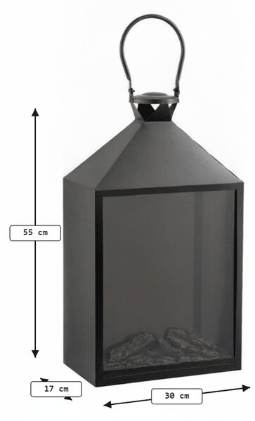 LED dekorace lucerna COZY WARM 55x30 cm, černá