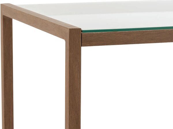 Konferenční stolek NATURELE se skleněnou deskou 90x50 cm, tmavě hnědý