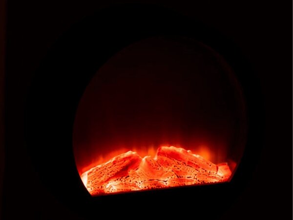 LED dekorace kulatý krb COZY WARM 35x34,5 cm, černý