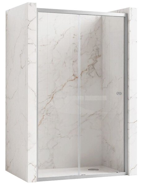 Jednokřídlé posuvné sprchové dveře REA PRIMO SLIDE 130 cm pro instalaci do niky, chrom/transparent - bez vaničky