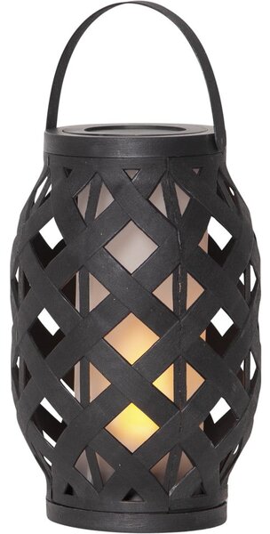 Černá lucerna Star Trading Flame Lantern, výška 23 cm