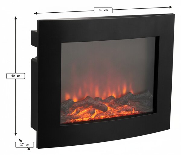 LED dekorace moderní krb COZY WARM 40x50 cm, černý