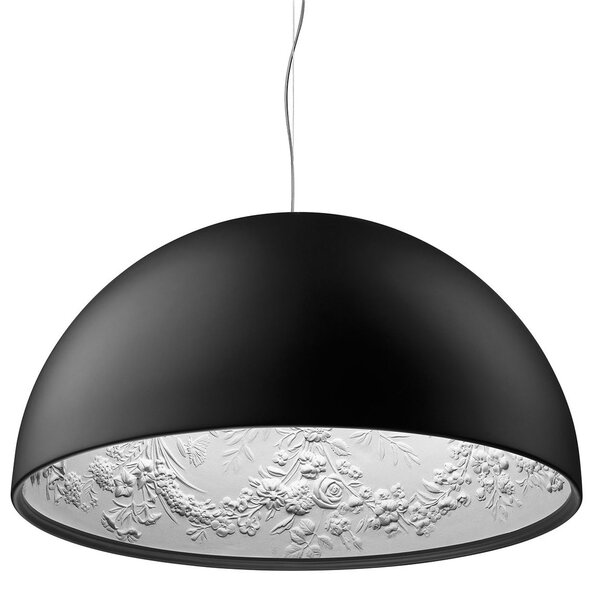 Flos F0002031 Skygarden S2, matně černé závěsné svítidlo s vnitřním štukem, 1x205W E27, prům. 90cm