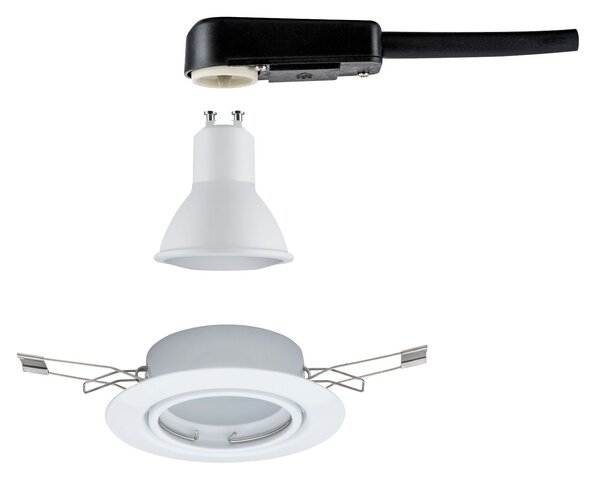 Paulmann 93411 LED base, bílá kulatá bodovka, 1x6,5W LED 3000K GU10, prům. 9cm