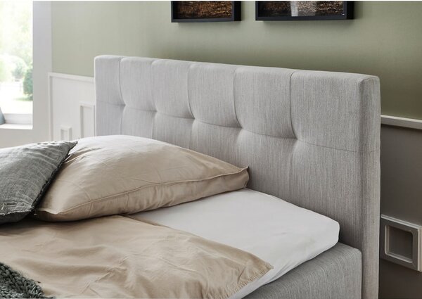 Světle šedá boxspring postel s úložným prostorem 160x200 cm Catania - Meise Möbel