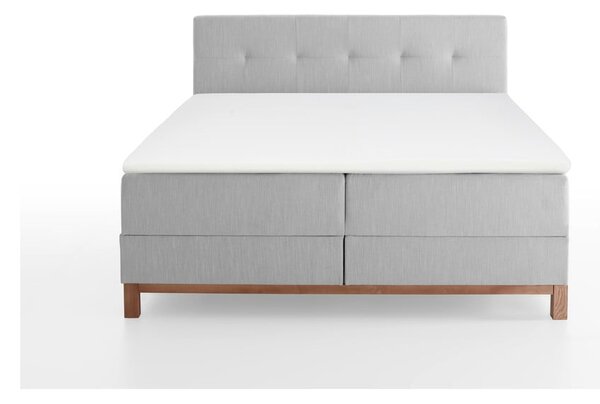 Světle šedá boxspring postel s úložným prostorem 160x200 cm Catania - Meise Möbel