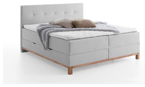 Světle šedá boxspring postel s úložným prostorem 160x200 cm Catania - Meise Möbel