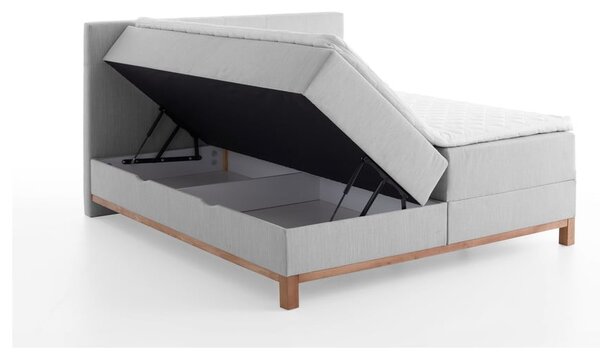 Světle šedá boxspring postel s úložným prostorem 160x200 cm Catania - Meise Möbel