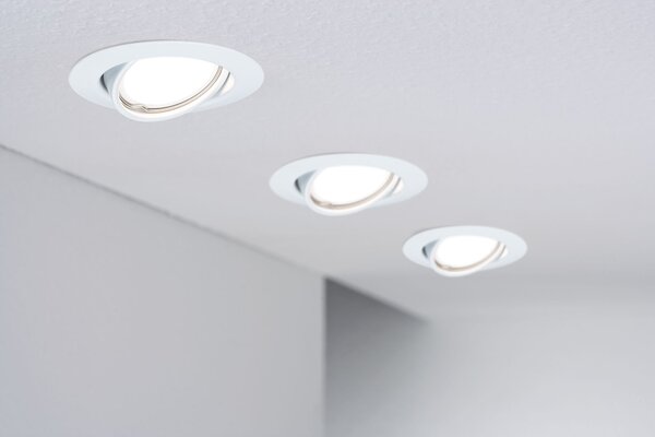 Paulmann 93411 LED base, bílá kulatá bodovka, 1x6,5W LED 3000K GU10, prům. 9cm
