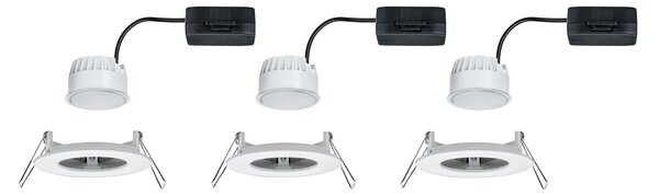Paulmann 93460 LED Coin Nova round, set kulatých bodovek v bílé úpravě, 3x6W LED 2700K, prům.7,8cm, IP44