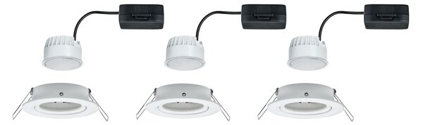 Paulmann 93449 LED Coin Nova round, set kulatých bodovek v bílé úpravě, 3x6W LED 2700K, prům.8,4cm
