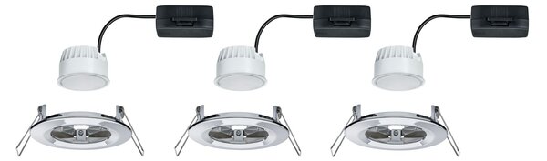 Paulmann 93463 LED Coin Nova round, set kulatých bodovek v chromové úpravě, 3x6W LED 2700K, prům.7,8cm, IP44
