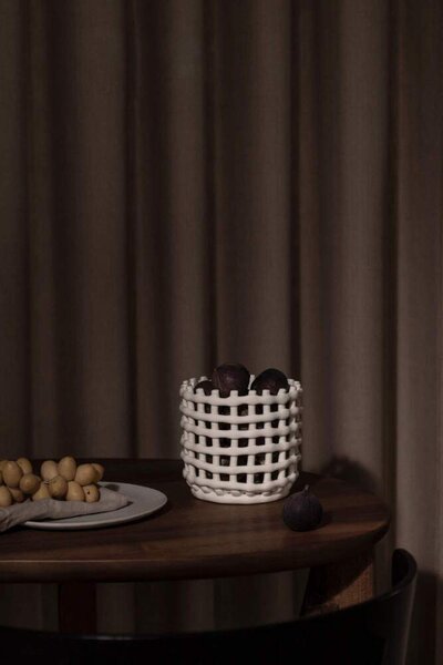 Ferm Living Organizér Ceramic Basket Small, off-white