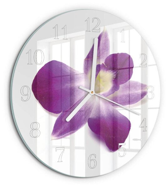 Skleněné hodiny na stěnu Květina orchideje zsob-fi30-00082039