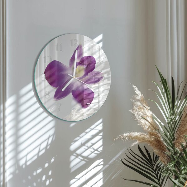 Skleněné hodiny na stěnu Květina orchideje zsob-fi30-00082039