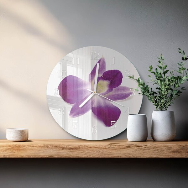 Skleněné hodiny na stěnu Květina orchideje zsob-fi30-00082039