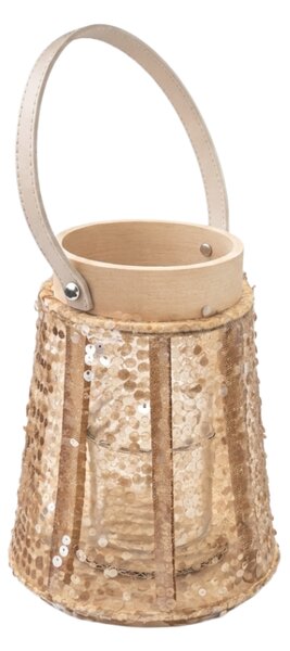 Lucerna s flitry CONE GLAM 26 cm, přírodní