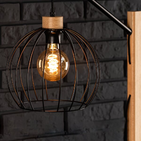 BRITOP Stolní lampa MANDARINE, 1xE27, v. 67 cm Barva podstavy: Bukové dřevo