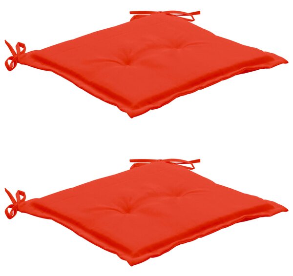Podušky na zahradní židle - 2 ks - červené | 50x50x3 cm