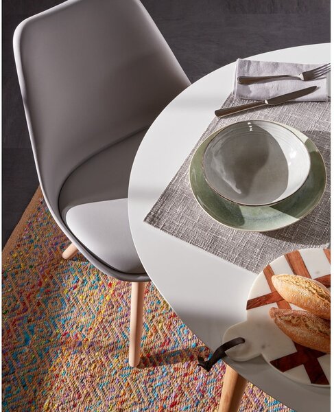 Bílý rozkládací jídelní stůl s bílou deskou 90x120 cm Oqui – Kave Home