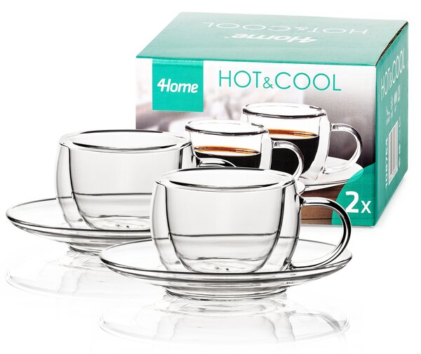 4Home Termo sklenice na espresso Style Hot&Cool, 80 ml, 2 ks