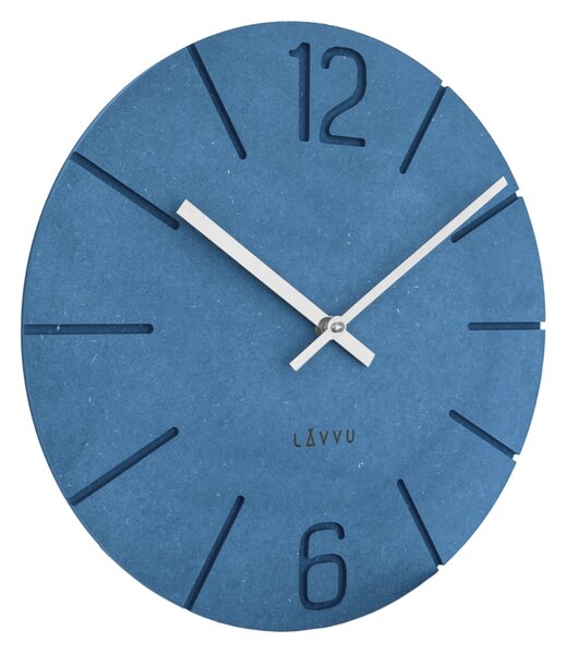 LAVVU Modré design hodiny Natur vyrobené v Čechách ⌀34cm LCT5022 (LAVVU Modré hodiny Natur vyrobené v Čechách ⌀34cm LCT5022)