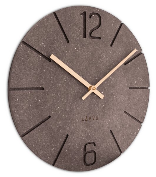 LAVVU Hnědé designové hodiny Natur vyrobené v Čechách ⌀34cm LCT5024 (LAVVU Hnědé hodiny Natur vyrobené v Čechách ⌀34cm LCT5024)