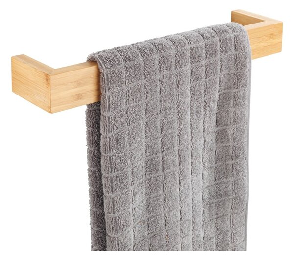 Bambusový nástěnný držák na ručníky Wenko Light, šířka 40 cm