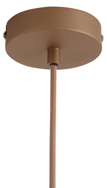 Designové závěsné svítidlo tmavý bronz s jantarovým sklem - Kemner