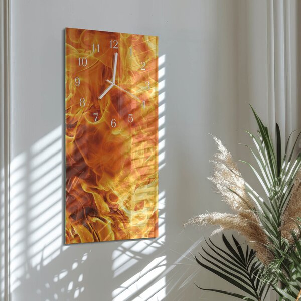 Skleněné hodiny vertikální Oheň zsppb-30x60-00082480